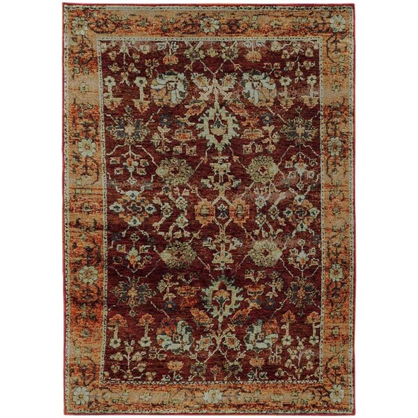 Oriental Weavers 5 ft. 3 in. x 7 ft. 3 in. Andorra Casual Area Rug, Red A7154A160230ST - main